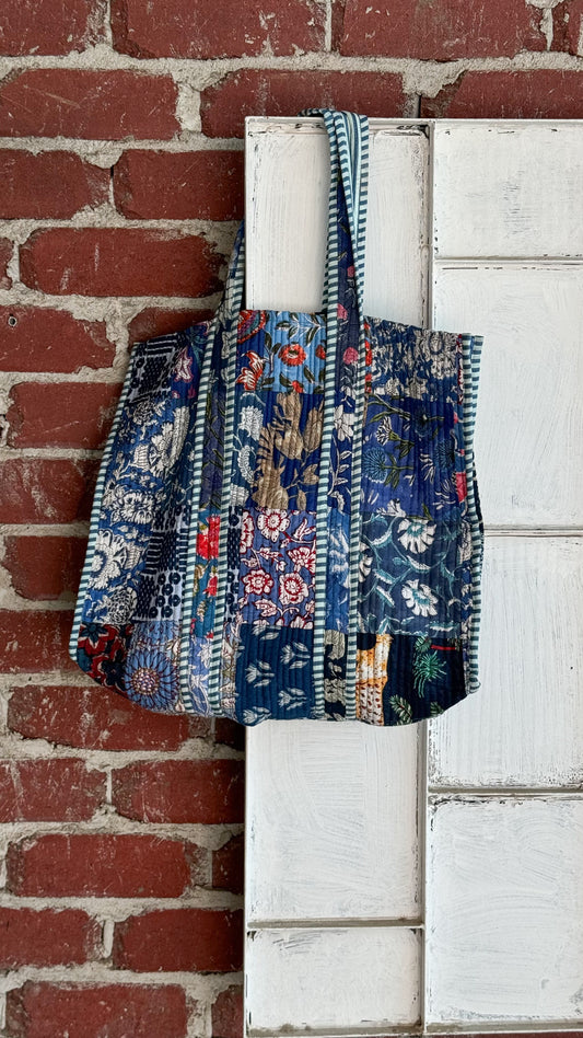 Quilted Reversible Tote Bag