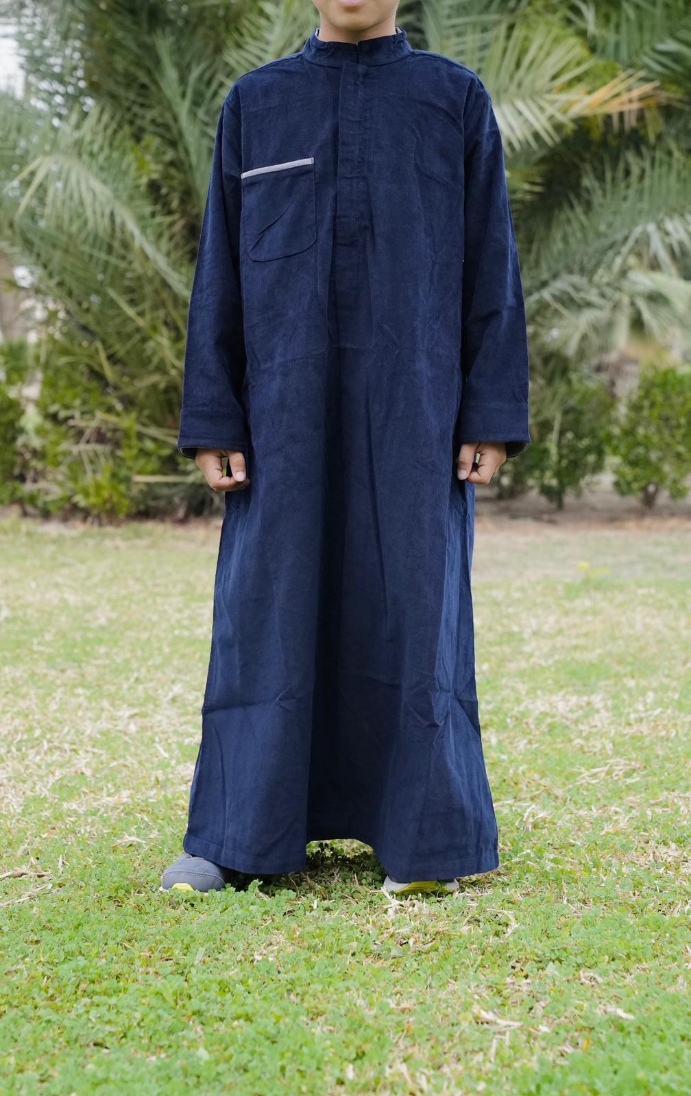 Navy Corduroy Dishdasha Only