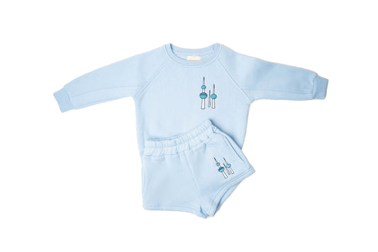 Abraaj Baby Blue Sweater Set